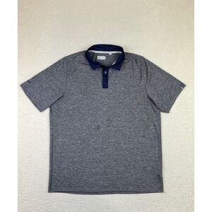 KJUS Polo Shirt Mens XL Gray Navy Performance Golf PitchBook Logo UPF 50+
